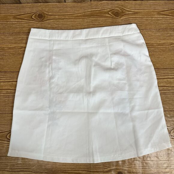 Joy & Co Embroidered Mini Skirt Women’s Size Large Floral Pattern White - Picture 3 of 15
